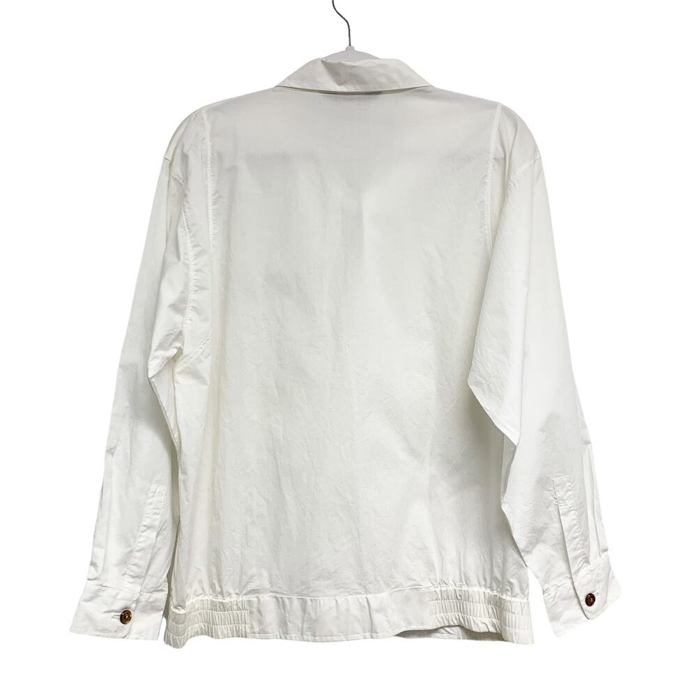 Vintage Pierre Cardin Size L White Zip Up Snap Button Light Jacket - Picture 7 of 8